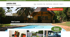 Desktop Screenshot of lanserialodge.co.za